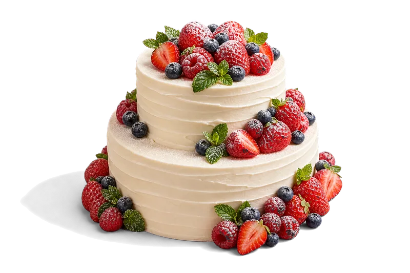 Pastel de dos pisos con frutos rojos de The Hungry Bunny
